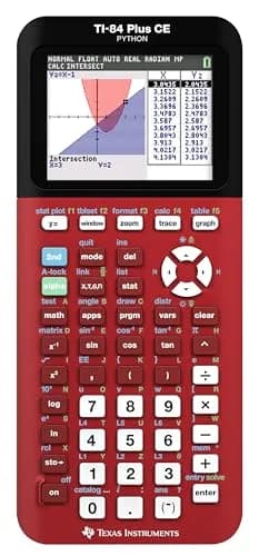 Texas Instruments TI-84 Plus CE Color Graphing Calculator, Radical Red, 2.8-inch Display | 220V Compatible thumbnail 1