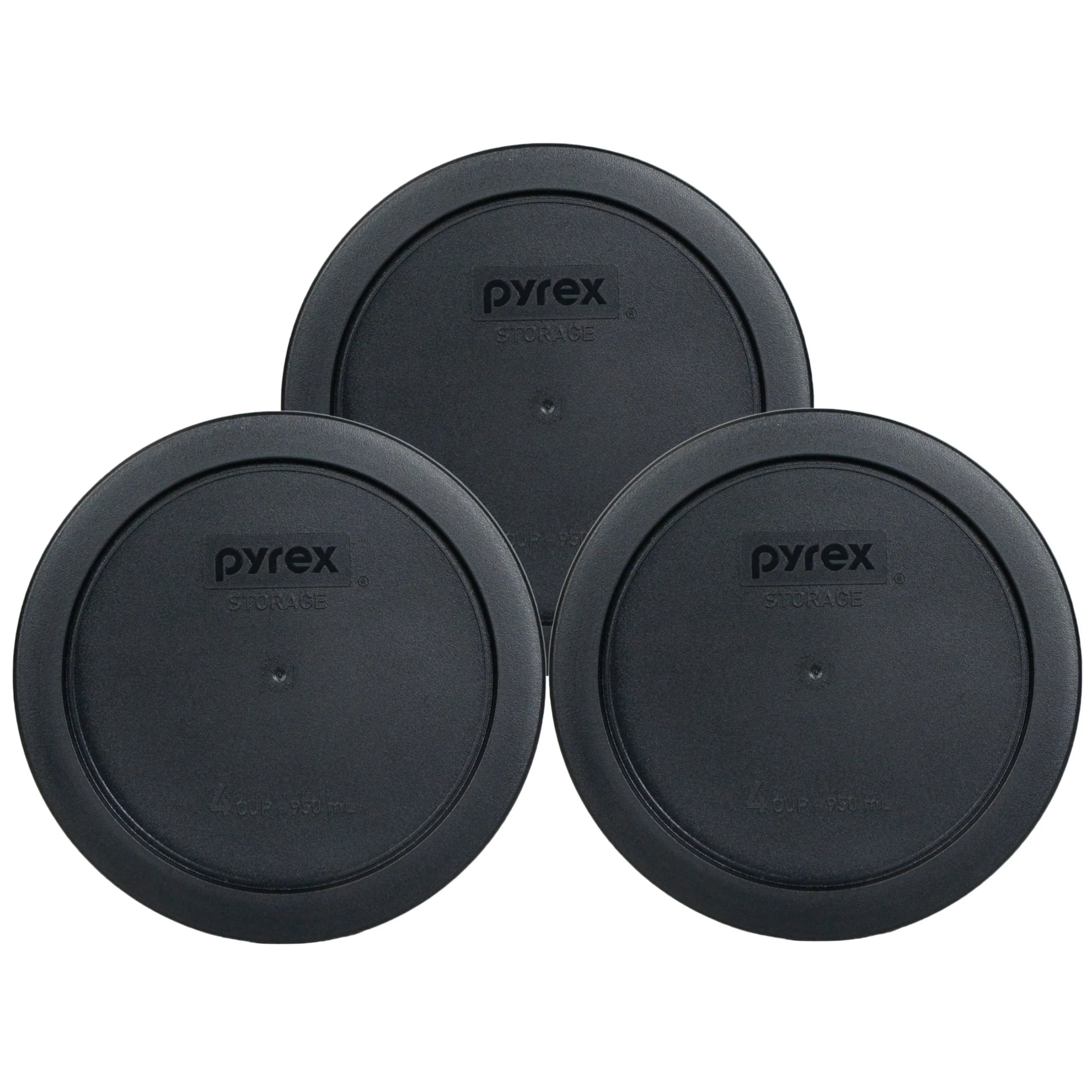 Pyrex 7201-PC Red Replacement Lid for 4-Cup Mixing Bowls | BPA-Free Plastic, Microwave Safe, Made in USA — Midnight Black