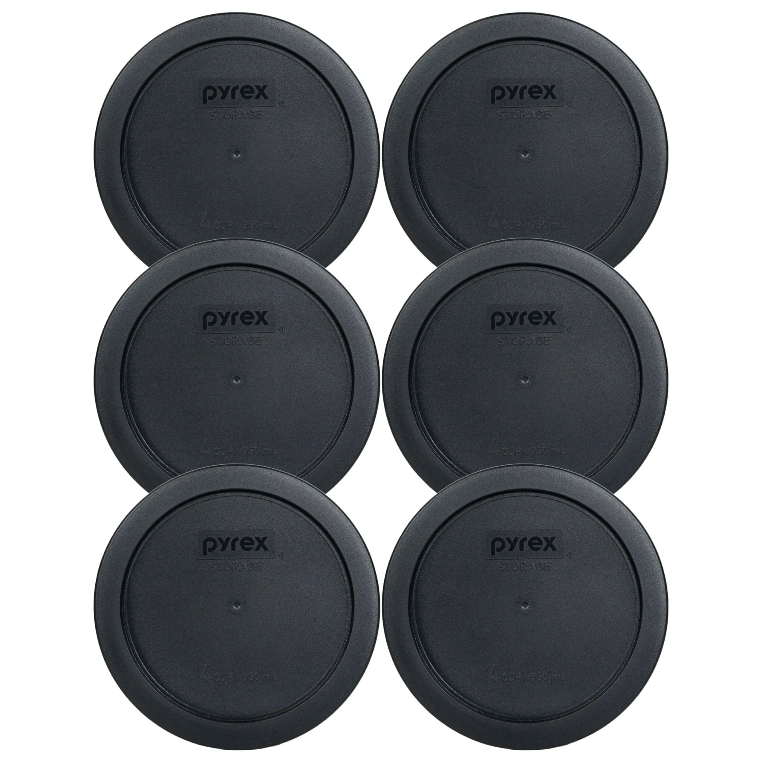 Pyrex 7201-PC Red Replacement Lid for 4-Cup Mixing Bowls | BPA-Free Plastic, Microwave Safe, Made in USA — Black