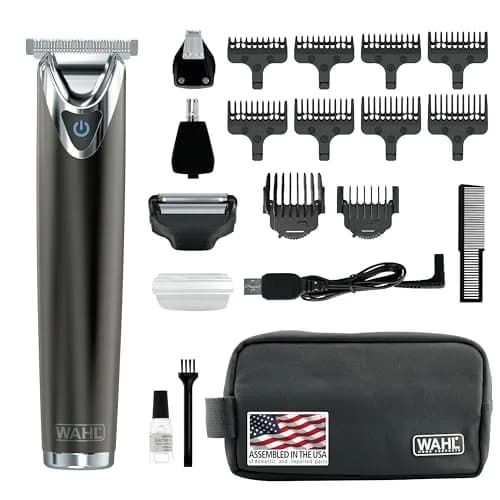 Wahl USA Stainless Steel Lithium Ion 2.0+ Slate Beard Trimmer for Men | 3.5 Hours Runtime, 10 Guide Combs thumbnail 1