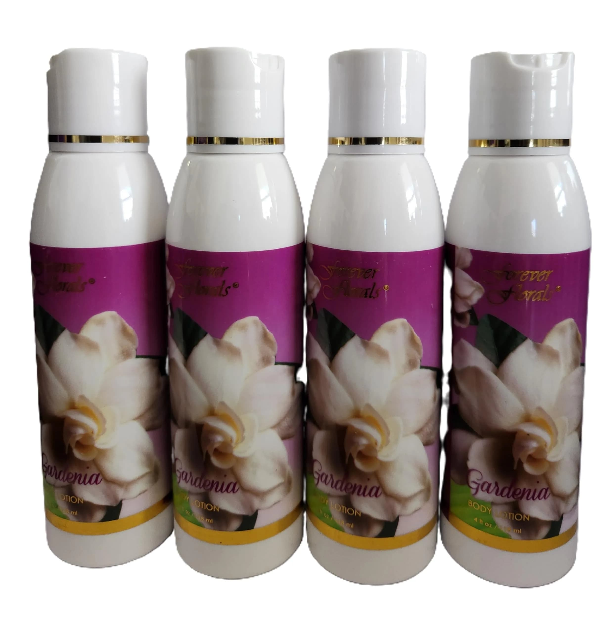 Forever Florals Gardenia Body Lotion 4 Bottles 16 fl oz (64 fl oz) | Lightweight Moisturizer with Vitamins A, D, E — 16 Fl Oz