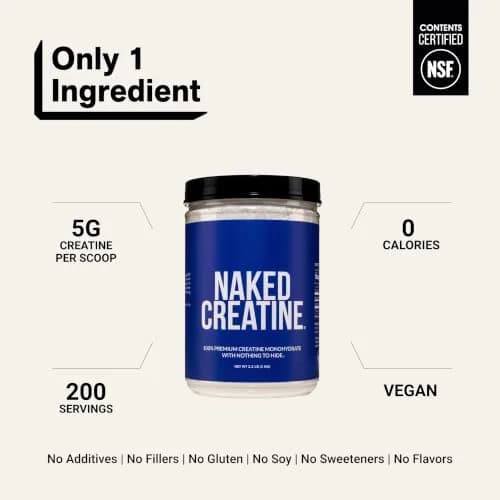 NAKED Pure Micronized Creatine Monohydrate Powder 1000g (35.2 oz) | NSF Certified Vegan Muscle Building Supplement thumbnail 3
