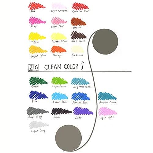 Kuretake ZIG CLEAN COLOR f, 24 Water-Based Twin-Tip Markers | Suitable for Dark Paper & Illustration thumbnail 2