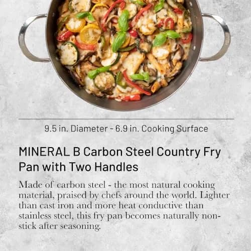 de Buyer Mineral B Carbon Steel Fry Pan 9.5” | Naturally Non-Stick French Cookware thumbnail 2