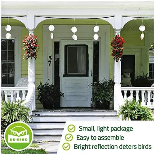 De-Bird Reflective Hanging Discs 8 Pack | Outdoor Garden Decor with Swivel Hooks thumbnail 5