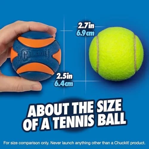 Chuckit! Ultra Squeaker Ball Fetch Toy Medium 7.6 cm (3 in) | Durable Natural Rubber Dog Toy thumbnail 7