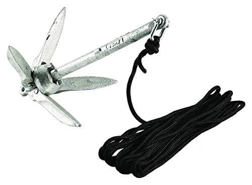 attwood Marine Grapnel Folding Anchor 3 lb | Space-Saving Kayak & PWC Anchor (20-foot Rope) thumbnail 1