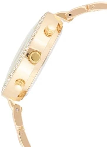 U.S. Polo Assn. Women's USC40063 Gold-Tone Sparkling Bezel Pink Dial Analog Watch 40mm | Classic Dress Watch thumbnail 3