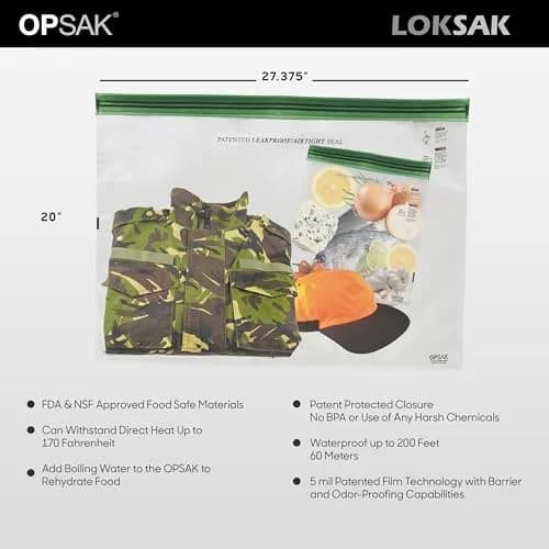 LOKSAK OPSAK Odorproof Dry Bags 28x20 inch | Leak-Proof Reusable Waterproof Storage for Backpacking & Camping thumbnail 3