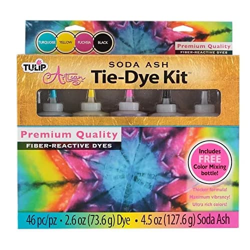 Tulip Artisan Soda Ash Tie-Dye Kit with Color Mixing Bottle, 4x8oz Bottles | Vibrant Fiber Reactive Dyes for Cotton, Rayon, Wool, Linen thumbnail 1