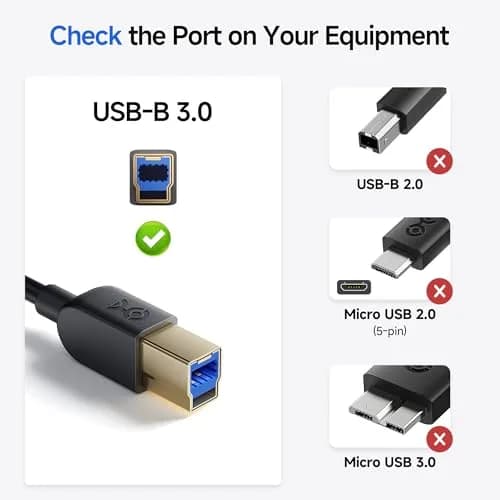 Cable Matters USB C to USB B 3.0 Cable, 3.3ft (1m) Black | 5Gbps Data Transfer thumbnail 3