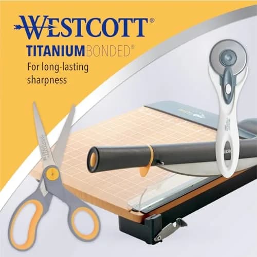 Westcott 5.5" Rag Snips, Crafting, Quilting & Sewing Scissors for Fabric Cutting with Titanium-Bonded Blades | Serrated Edge, Ambidextrous Handle thumbnail 5
