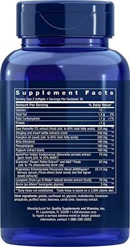 Life Extension Ultra Prostate Softgels 60 Count | Supports Healthy Urine Flow & Prostate Function thumbnail 3