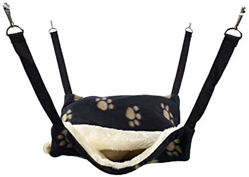 Little Friends Fluffy Lined Hammock with Pouch 30cm x 37cm | For Ferrets, Rats, Chinchillas thumbnail 1