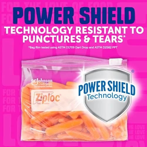Ziploc Quart Food Storage Bags, Stand-Up Bottom, 76 Count | Reusable, BPA-Free, Slider Closure thumbnail 2