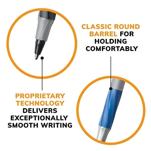 BIC Round Stic Grip Xtra Comfort Blue Ballpoint Pens, 36-Count Pack | Smooth Writing, Comfortable Grip thumbnail 8
