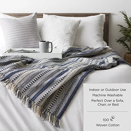 DII Chevron Throw Collection Handloomed Cotton 127x152 cm (50x60 in) | Cozy Accent for Indian Homes thumbnail 6