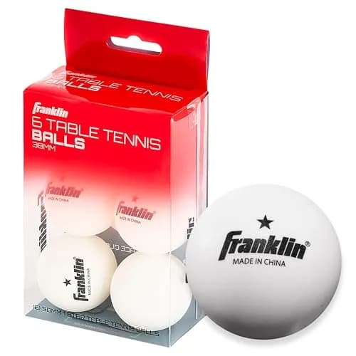 Franklin Sports One Star Ping Pong Table Tennis Balls - 38mm 6-Pack White | Official Weight & Size for Consistent Play thumbnail 1