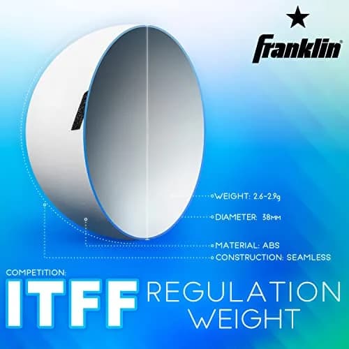 Franklin Sports One Star Ping Pong Table Tennis Balls - 38mm 6-Pack White | Official Weight & Size for Consistent Play thumbnail 6