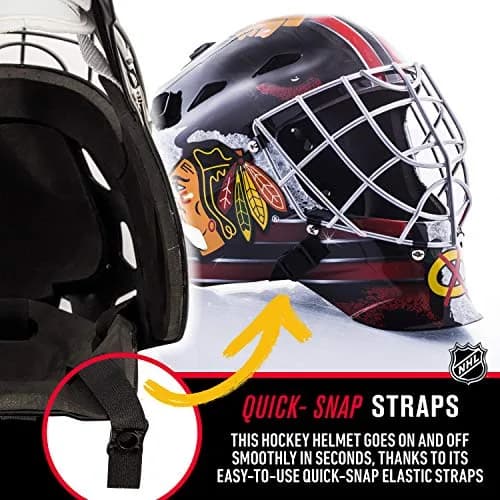 Franklin Sports GFM 1500 Chicago Blackhawks Youth Goalie Face Mask | 0.2 lb (0.09 kg) thumbnail 5