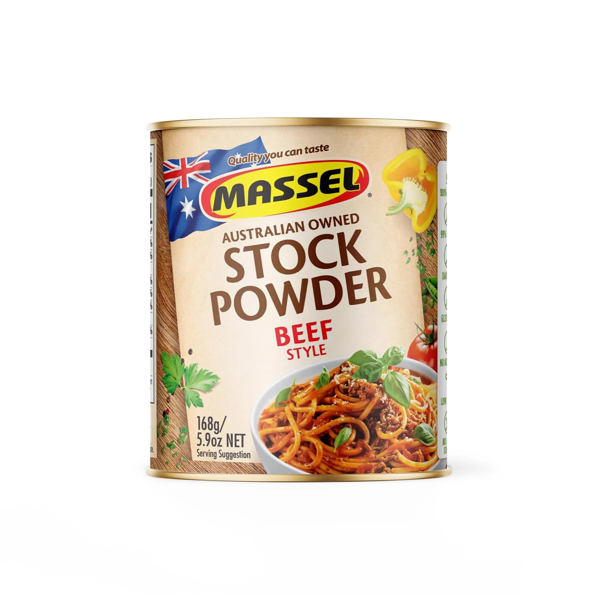 Massel Vegetable Style Bouillon Powder 2.27 kg (5.9 oz) | Certified Low FODMAP & Gluten Free — Beef Style / 5.9 Ounce
