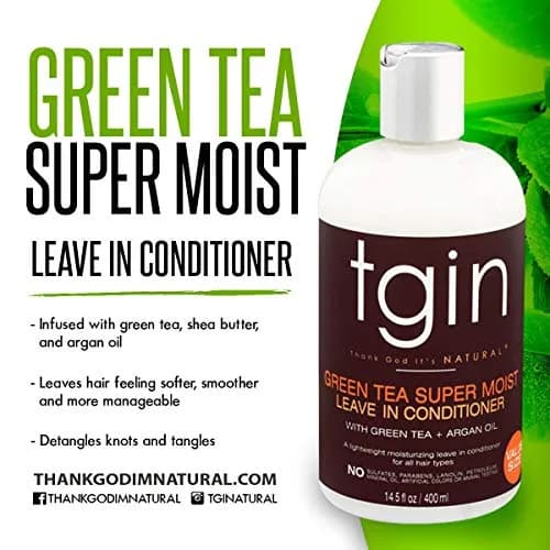 Thank God It's Natural Green Tea Super Moist Leave In Conditioner – Hydrates & Controls Frizz, 13 Oz thumbnail 3