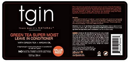 Thank God It's Natural Green Tea Super Moist Leave In Conditioner – Hydrates & Controls Frizz, 13 Oz thumbnail 4