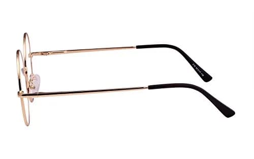 Agstum Retro Round Metal Non-Prescription Eyeglasses Frame with Clear Lens | Small Fit, Durable Metal Frame, Fashion Accessory thumbnail 4