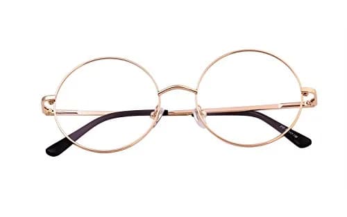 Agstum Retro Round Metal Non-Prescription Eyeglasses Frame with Clear Lens | Small Fit, Durable Metal Frame, Fashion Accessory thumbnail 2