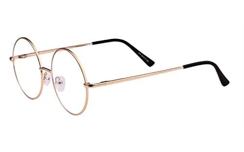 Agstum Retro Round Metal Non-Prescription Eyeglasses Frame with Clear Lens | Small Fit, Durable Metal Frame, Fashion Accessory thumbnail 3