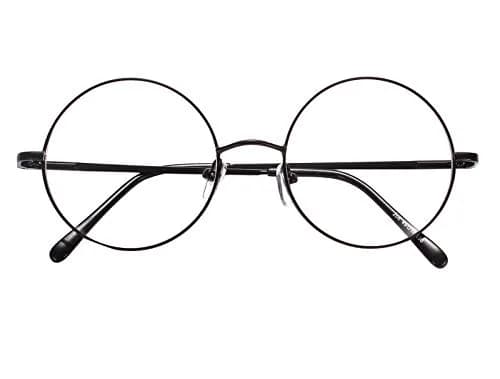 Agstum Retro Round Metal Non-Prescription Eyeglasses Frame with Clear Lens | Small to Large Sizes for Fashion & Costume thumbnail 4