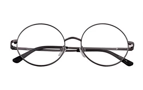 Agstum Retro Round Metal Non-Prescription Eyeglasses Frame with Clear Lens | Vintage Style for Fashion & Costume thumbnail 1