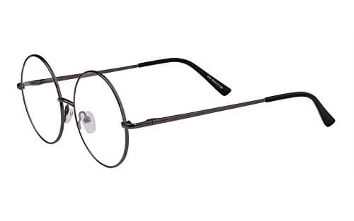 Agstum Retro Round Metal Non-Prescription Eyeglasses Frame with Clear Lens | Vintage Style for Fashion & Costume thumbnail 5
