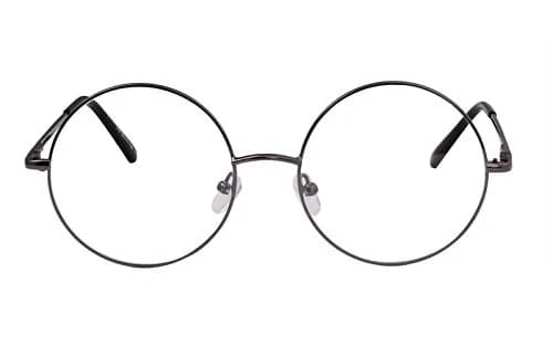 Agstum Retro Round Metal Non-Prescription Eyeglasses Frame with Clear Lens | Vintage Style for Fashion & Costume thumbnail 2