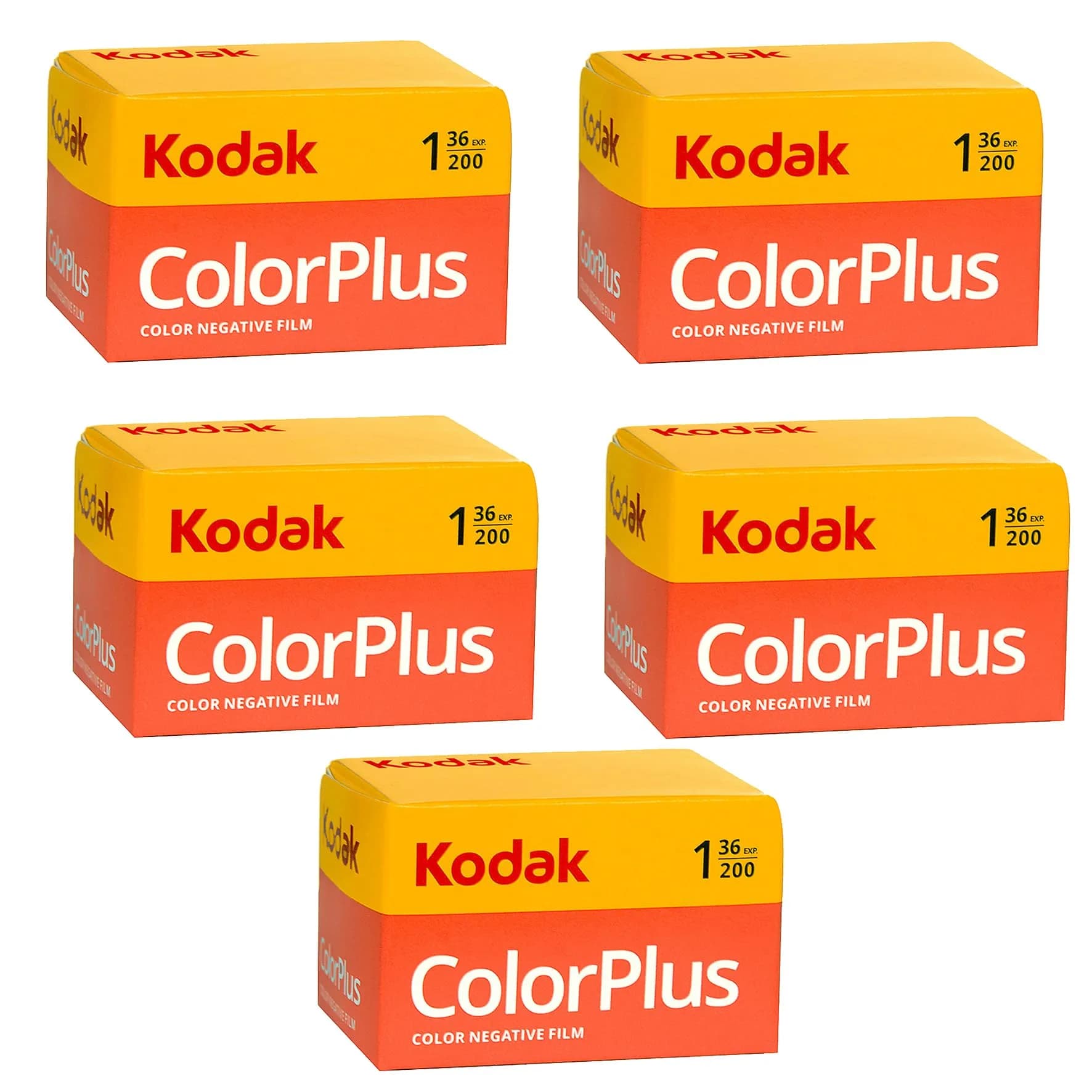 Kodak ColorPlus 200 Film 5 Rolls | 35mm (135 Format), 36 Exposures Per Roll, ISO 200 Color Negative Film