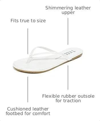 TKEES Glitters Flip Flop Gleam 8 M US | Handcrafted Brazilian Leather Comfort thumbnail 3