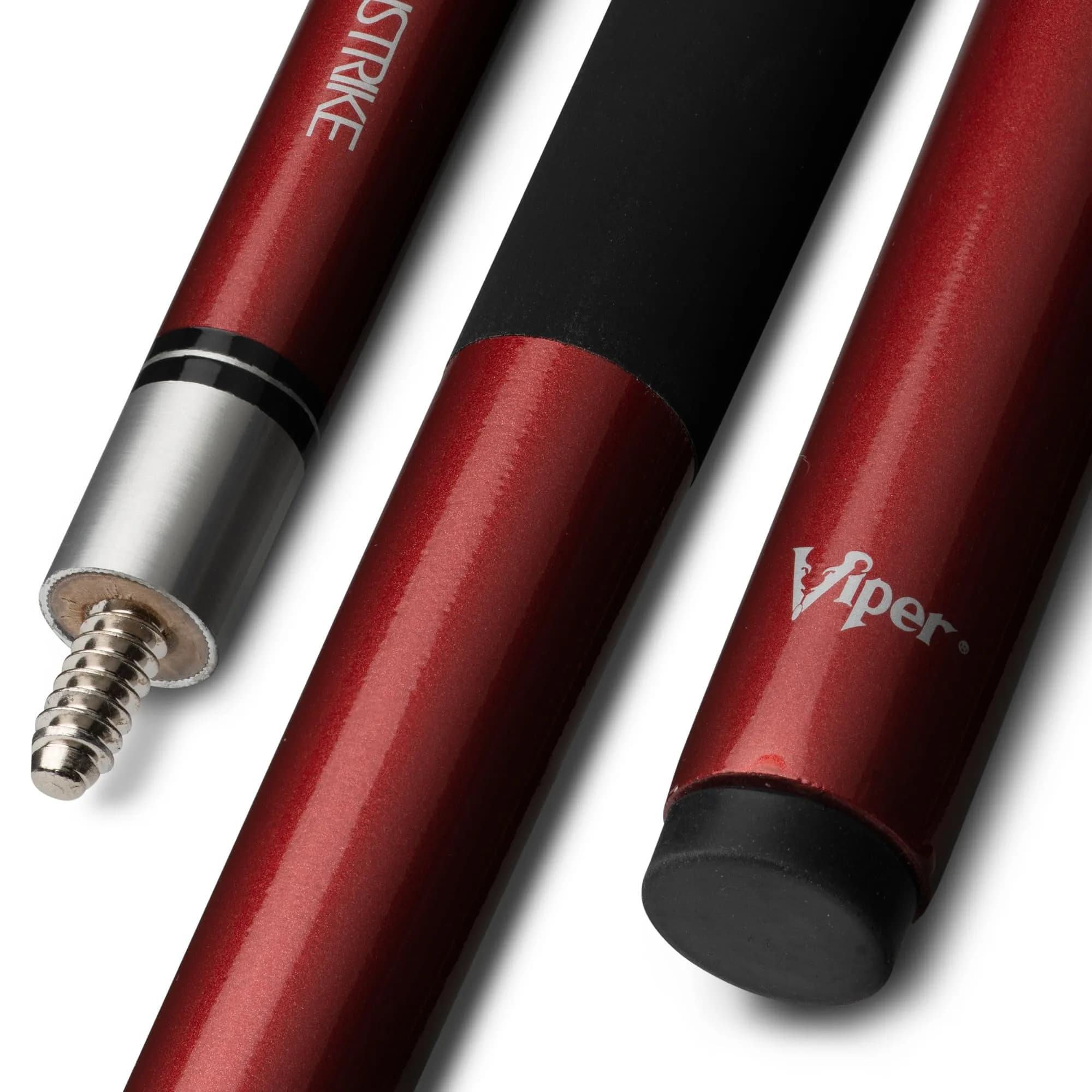 Viper by GLD Products Graphstrike 58" 2-Piece Pool Cue, Black, 19 Oz (1.1 kg) | Fiberglass Graphite Composite for Steady Stroke — Maroon
