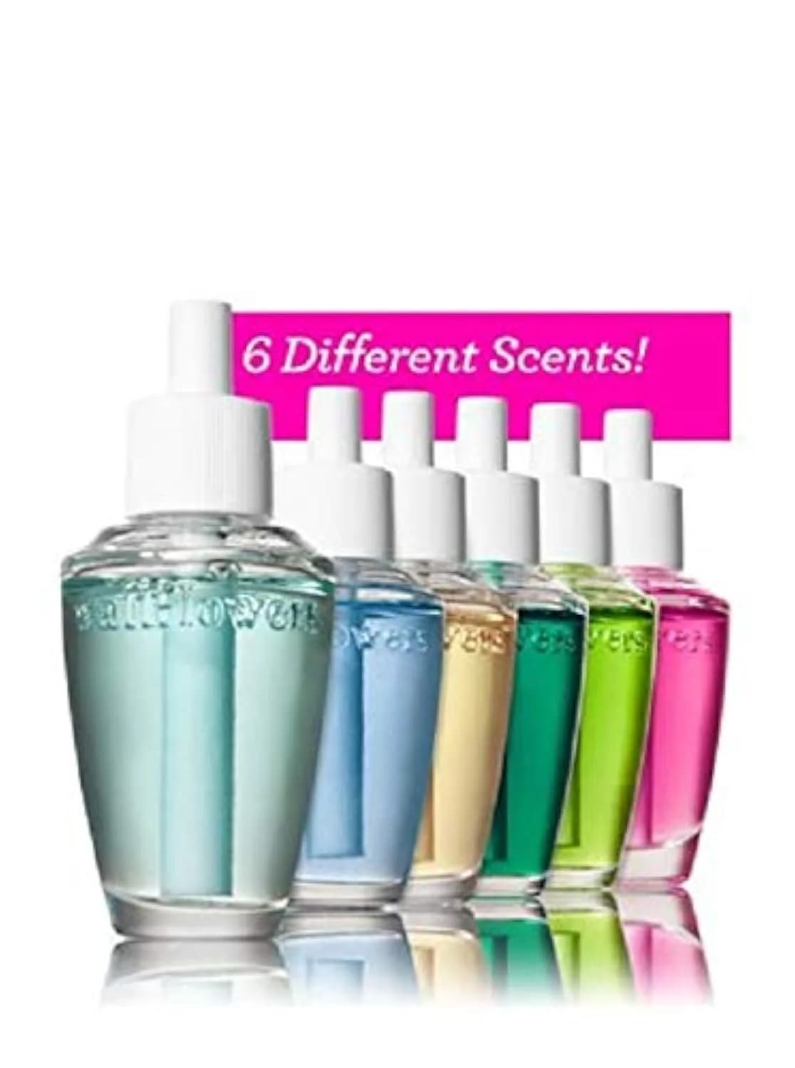 Bath & Body Works 6-Pack Wallflowers Sampler Fragrance Refills Assorted Colors | 6 Scents, 0.8 Fl Oz Each, Home Fragrance - main product image