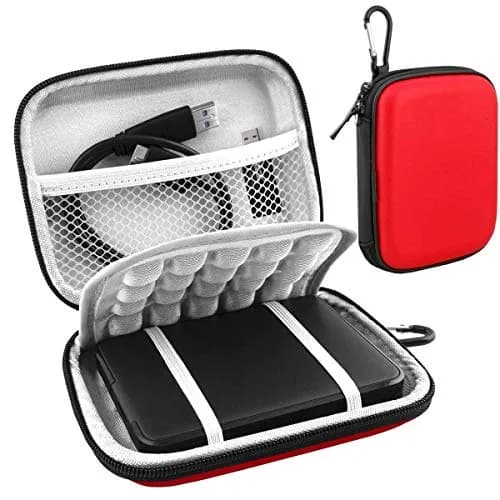 Lacdo Red Hard Drive Case for WD Elements/My Passport Portable HDD 1TB-6TB | Water Repellent & Shockproof thumbnail 1