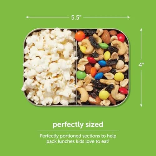 LunchBots Small Stainless Steel Kids Bento Box 2-Section 16oz | Durable, Safe & Perfect for Small Portions in India thumbnail 4