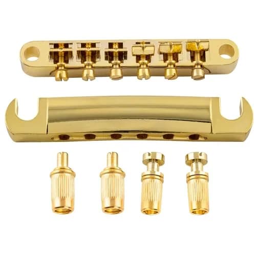 Musiclily Basic 52mm Bridge 52.5mm Tailpiece ABR-1 Tune-o-matic Set Gold | Fits Epiphone Les Paul/SG thumbnail 3
