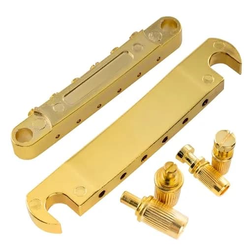 Musiclily Basic 52mm Bridge 52.5mm Tailpiece ABR-1 Tune-o-matic Set Gold | Fits Epiphone Les Paul/SG thumbnail 4