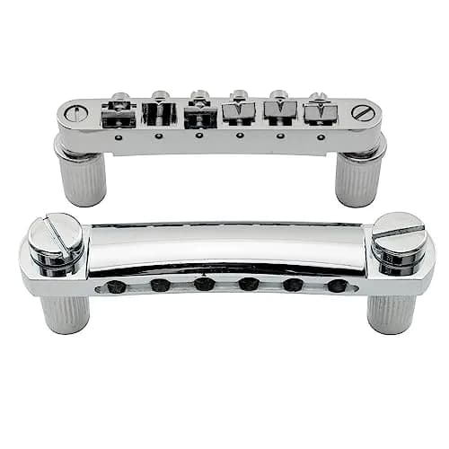 Musiclily ABR-1 Tune-o-matic Bridge & Tailpiece Set for Epiphone Les Paul/SG Style Guitars, Chrome | 52mm Bridge, 52.5mm Tailpiece thumbnail 3