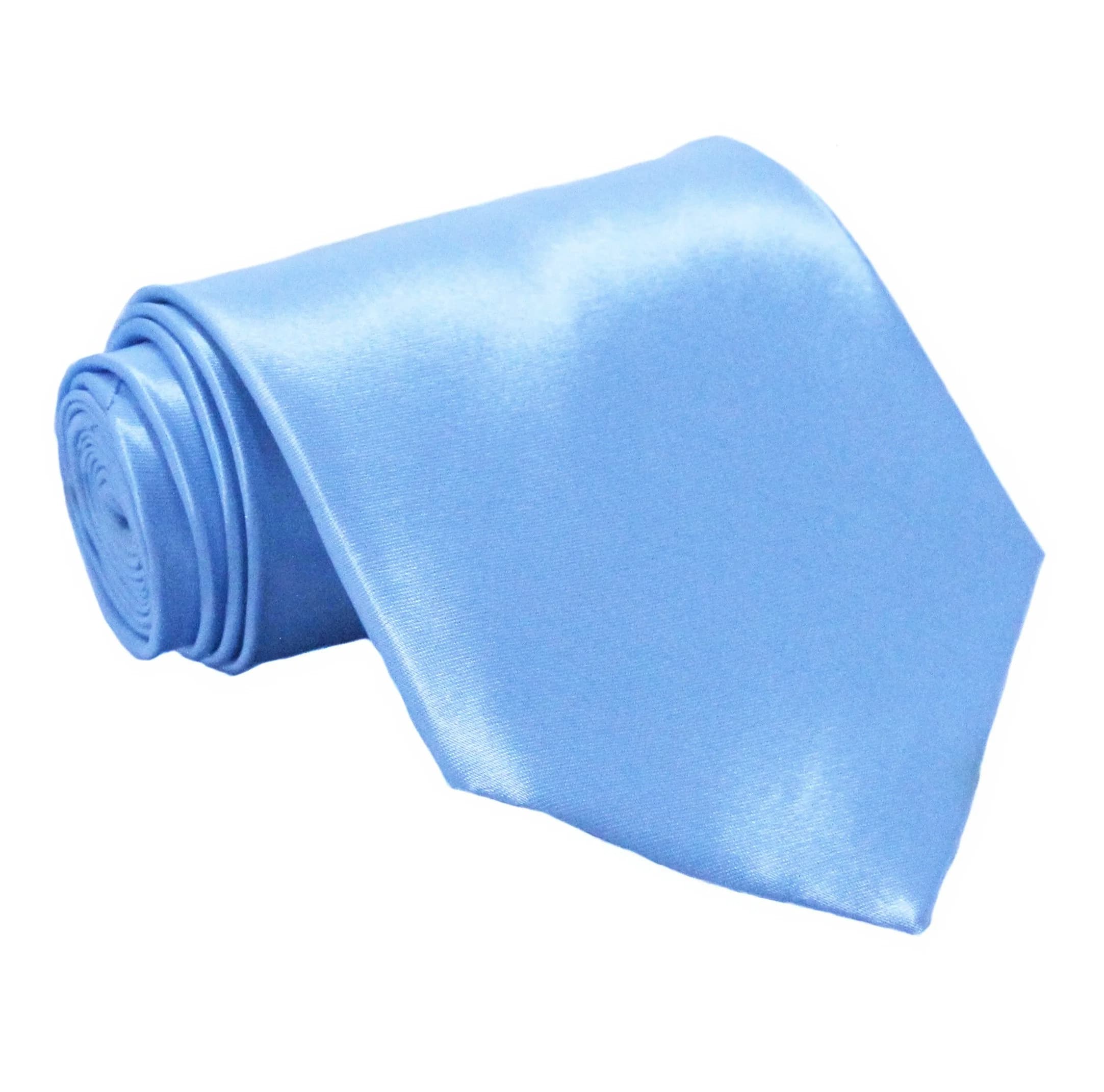 Soophen Solid Satin Necktie Sky Blue 57 inches (145 cm) | Formal & Everyday Wear — 15.sky Blue
