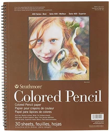 Strathmore 400 Series Wire Bound Colored Pencil Pad, 11 x 14 inches | 30 Sheets, Medium Tooth, White Paper thumbnail 2