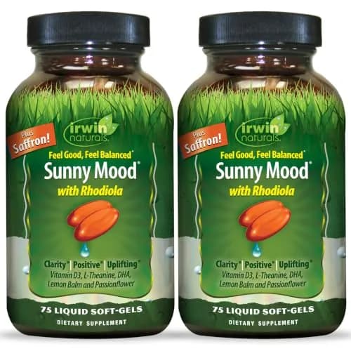 Irwin Naturals Sunny Mood Liquid Soft-Gels 75 Count | Emotional Balance & Mood Support thumbnail 1