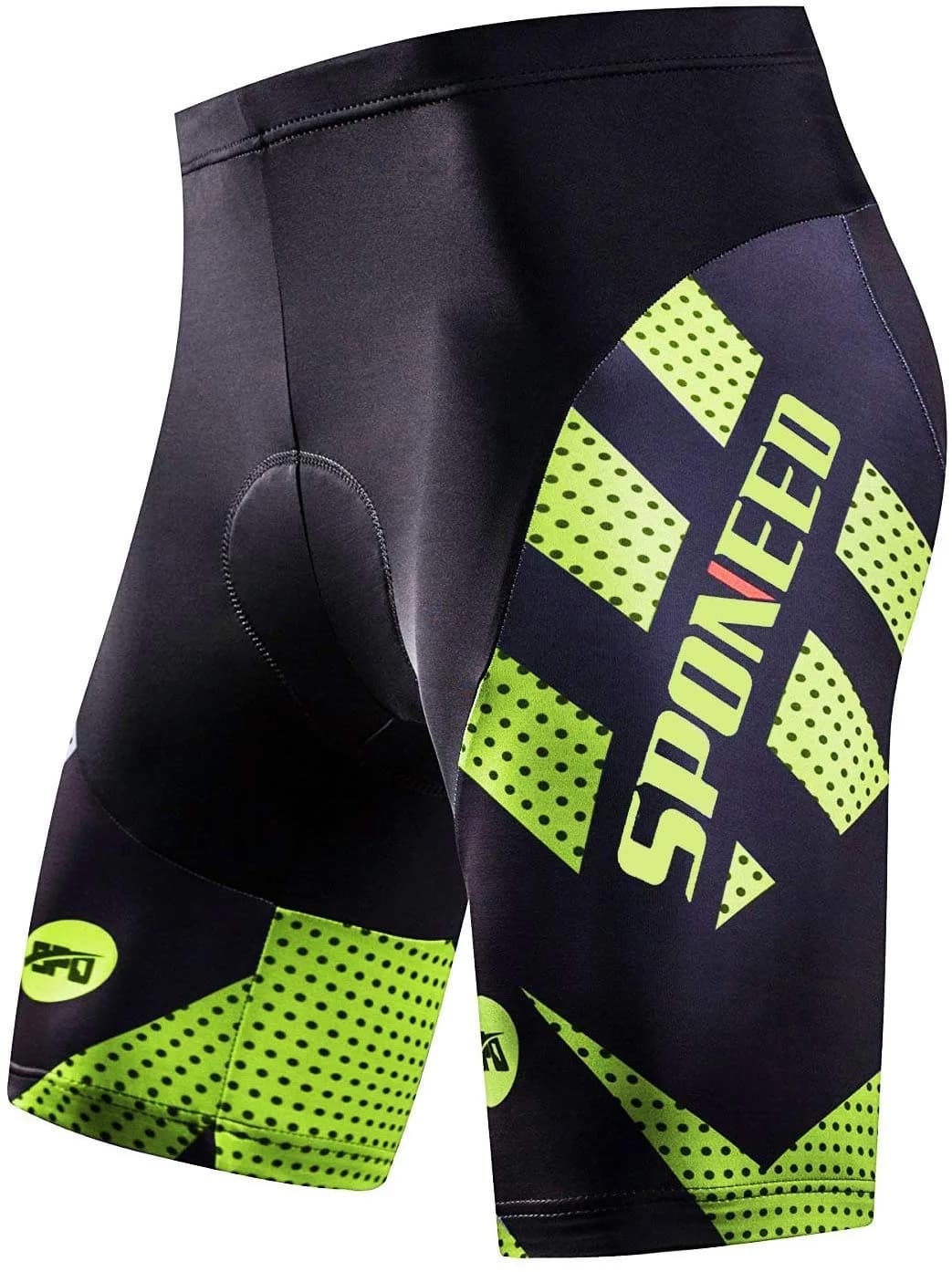 sponeed Cycling Shorts XL Black White | Breathable Padded Men’s Bike Bottoms — Green
