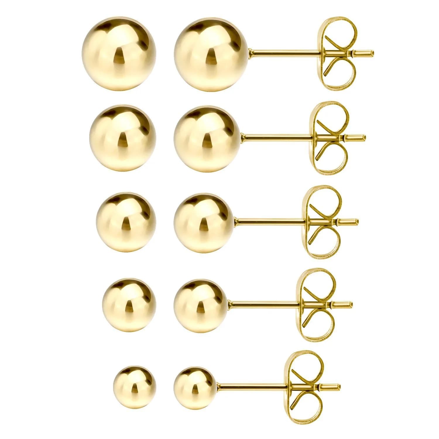JEWELRIESHOP Stainless Steel Ball Earrings 2-6mm | Hypoallergenic & Classic (70-120 chars)