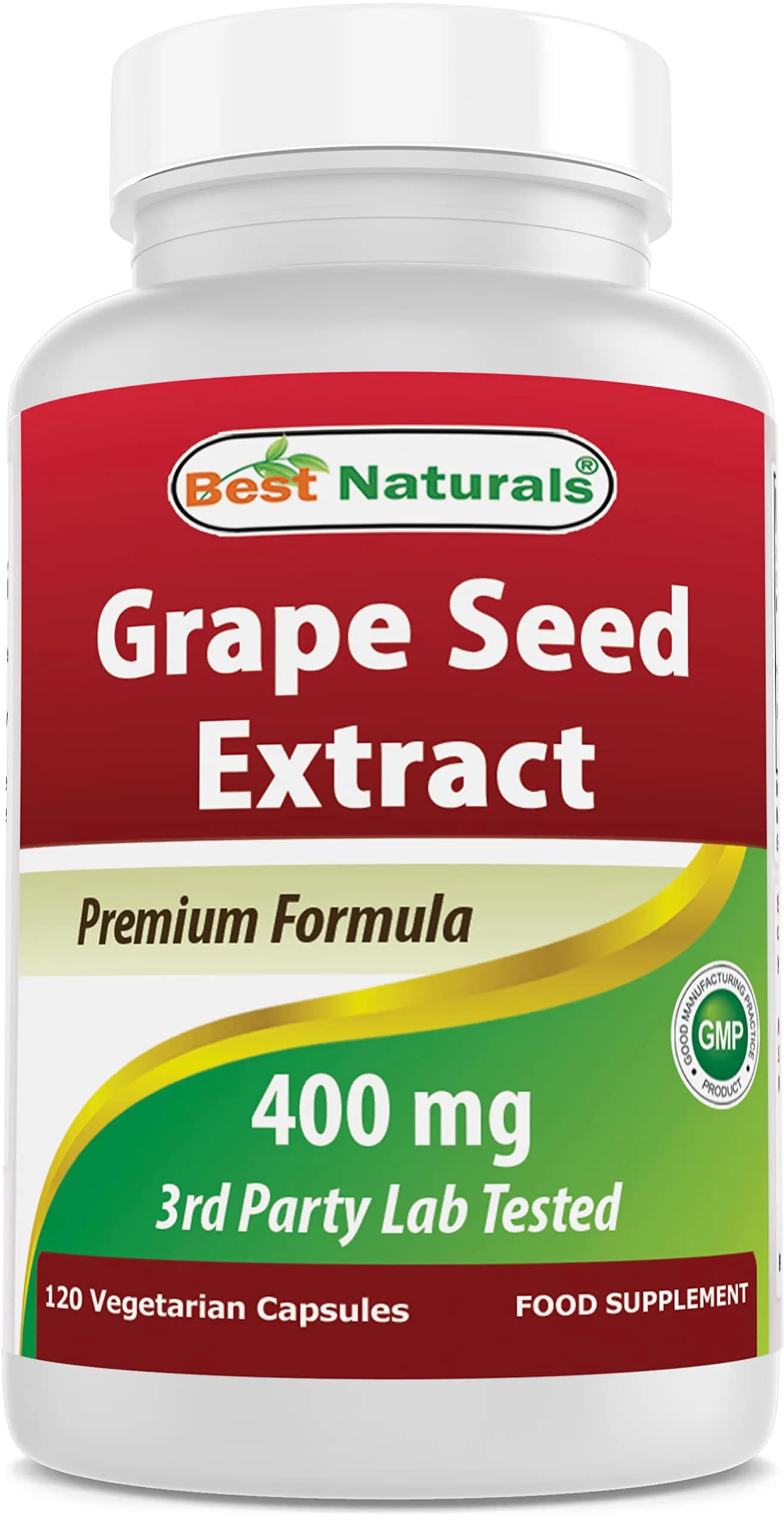 Best Naturals Grapeseed Extract 400 mg | 120 Vegetarian Capsules, Unflavoured, USA Import
