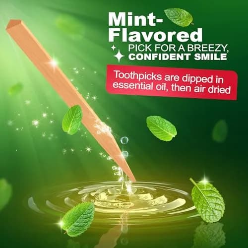 The Natural Dentist Stim-U-Dent Mint Dental Picks, Wooden Toothpicks for Food & Plaque Removal, Refreshing Mint Flavor, Travel-Friendly, 8 Packs of 25 (200 Picks) | Natural Oral Care thumbnail 5